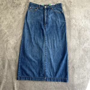 VTG Y2K Ralph Lauren Denim Skirt Size 12 Made in USA Western Rodeo
